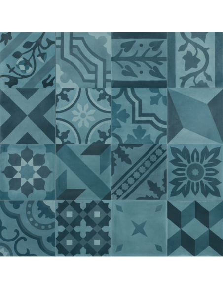 Porcelánico D_SEGNI BLEND Decoro Mix Azzurro 20x20cm de MARAZZI - M607