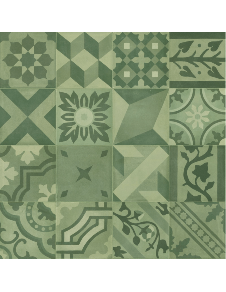Porcelánico D_SEGNI BLEND Decoro Mix Verde 20x20cm de MARAZZI - M608