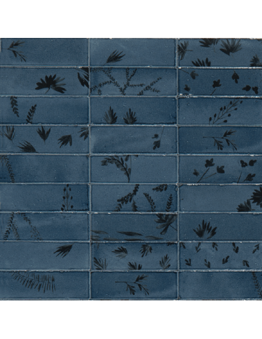 Porcelánico RICE Decoro Leaf Blu de Marazzi (Ref. M96W) | Azulisimo