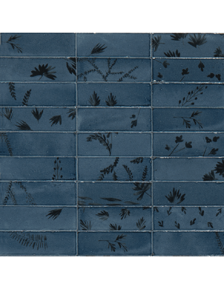 Porcelánico RICE Decoro Leaf Blu de Marazzi (Ref. M96W) | Azulisimo