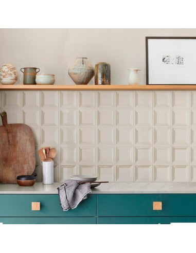 Azulejo Bliss 3D Square Cream de la marca Marazzi. Ref.MP5X