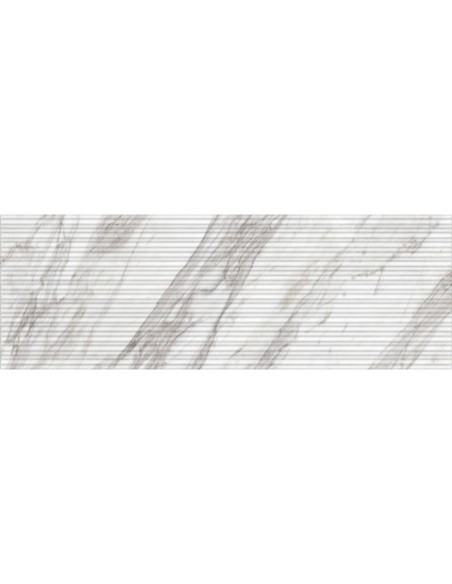 Azulejo Fabula Wall Calacatta Struttura 3D Mikado 33x100cm de la marca Marazzi. Ref MN2Q