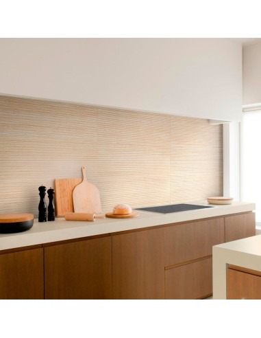 Azulejo Fabula Wall Travertino Struttura 3D Mikado 33x100cm de la marca Marazzi. Ref MP0K