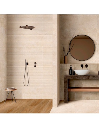 Azulejo Fabula Wall 3D Gentle Travertino Cross Beige de MARAZZI 33x100cm de la marca Marazzi. Ref MP9N