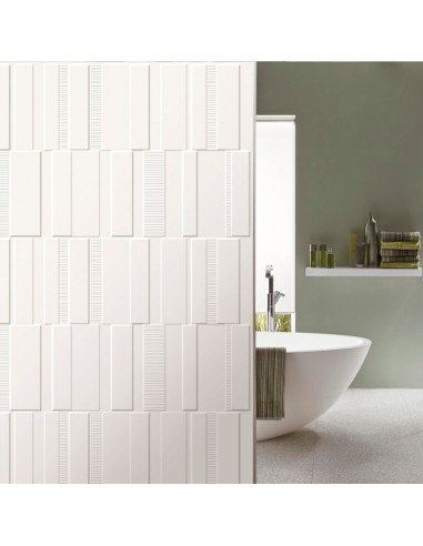 Azulejo PURE White Struttura Code 3D Lux de MARAZZI. Ref M12Y