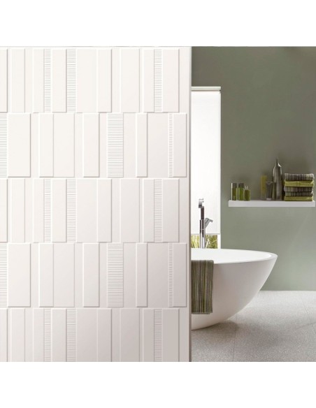 Azulejo PURE White Struttura Code 3D Lux de MARAZZI. Ref M12Y