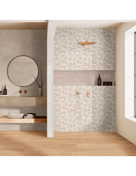 Azulejo LIMESTONE WALL Decoro agrifoglio ivory touch de Marazzi. Ref MFCP