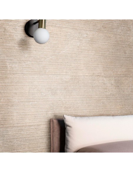 Azulejo LIMESTONE WALL sand 3D mikado de Marazzi. Ref MFCJ