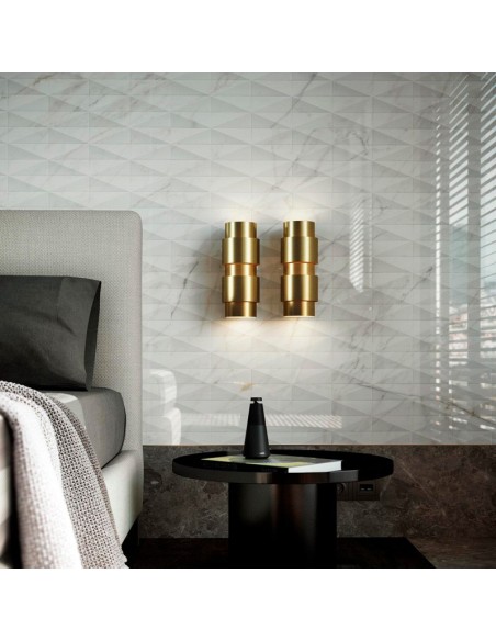 Azulejo ALLMARBLE WALL Golden white struttura 3D pavé lux de MARAZZI - M71S