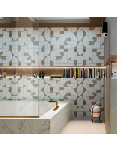 Azulejo ALLMARBLE WALL Golden White decoro club de MARAZZI - M8T5