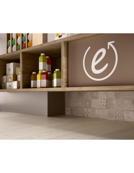 Azulejo MATERIKA Beige/Fango Decoro Cementine de Marazzi (Ref. MMJX) | Azulisimo