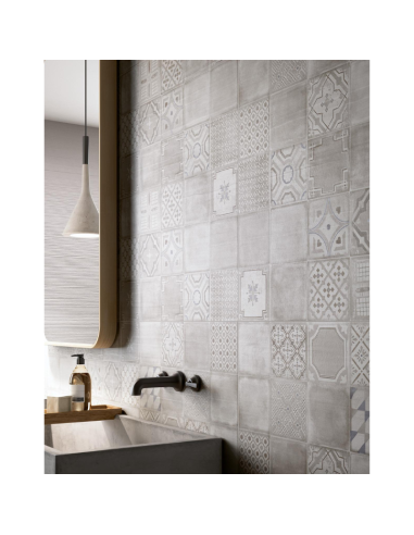 Azulejo MATERIKA Grigio/Antracite Decoro Cementine de Marazzi (Ref. MMJY) | Azulisimo