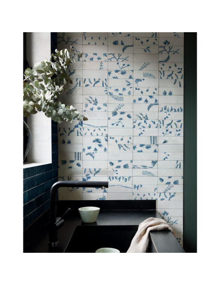 Porcelánico RICE Decoro Leaf Bianco de Marazzi (Ref. M96T) | Azulisimo