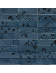 Porcelánico RICE Decoro Leaf Blu de Marazzi (Ref. M96W) | Azulisimo