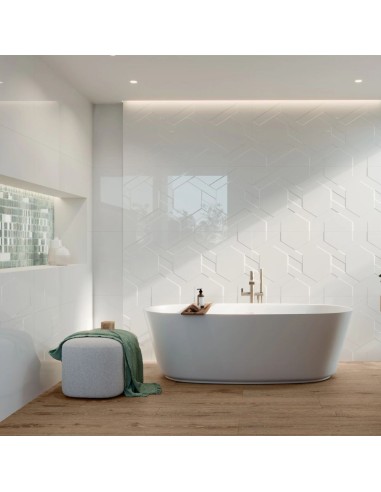 Azulejo ISLANDIA Blanco brillo de Grespania 60x120 | Grespania