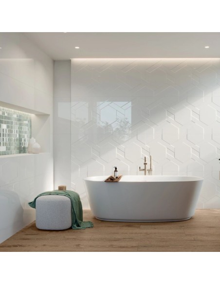 Azulejo ISLANDIA Blanco brillo de Grespania 60x120 | Grespania