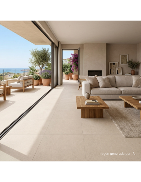 Porcelánico KALKSTEN Artic 90x90cm de Argenta | Efecto cemento | Suelo y pared | Azulisimo