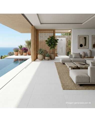 Porcelánico KALKSTEN Snow 90x90cm de Argenta | Efecto cemento | Suelo y pared | Azulisimo