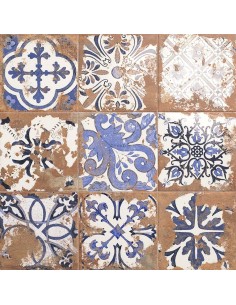 Porcelánico Land Anthology, color Cotto, decorado, formato 20x20cm de la marca Mainzu.