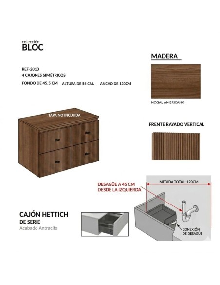 Mueble de baño Bloc 120cm de AD BATH