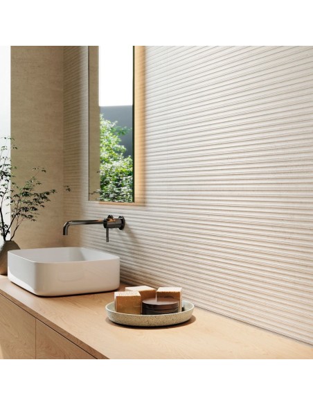Azulejo RIVERSIDE Hemet White Grespania | Azulejos neutros efecto piedra para baño y cocina