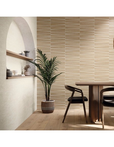 Azulejo RIVERSIDE Lake Ivory Grespania | Azulejos neutros efecto piedra para baño y cocina