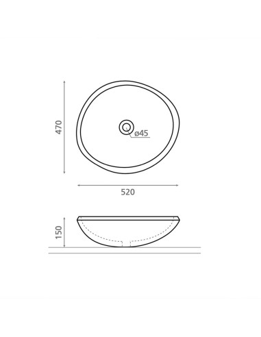 Lavabo sobre encimera RIO de Bathco | Lavabo de piedra | Azulisimo