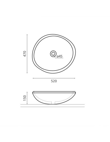 Lavabo sobre encimera RIO de Bathco | Lavabo de piedra | Azulisimo
