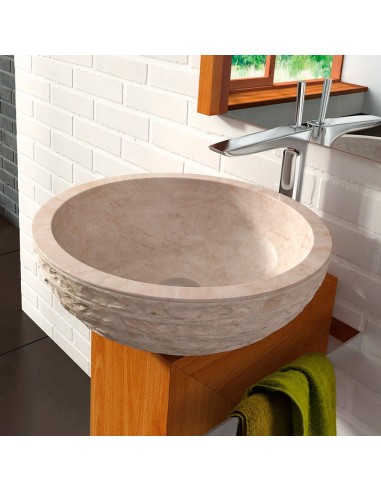 Lavabo sobre encimera PUCKET de Bathco | Lavabo de piedra | Azulisimo