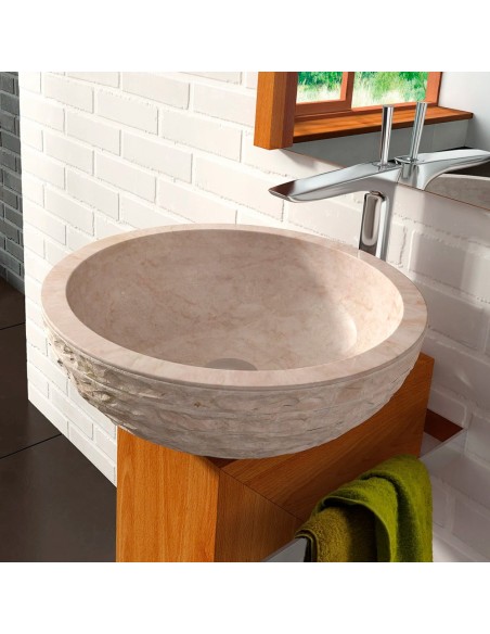 Lavabo sobre encimera PUCKET de Bathco | Lavabo de piedra | Azulisimo