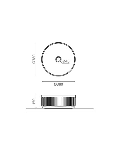 Lavabo sobre encimera STRIAE de Batcho | Lavabo de piedra | Azulisimo