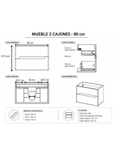 Mueble de baño ONDA de Visobath | Varios colores y acabados