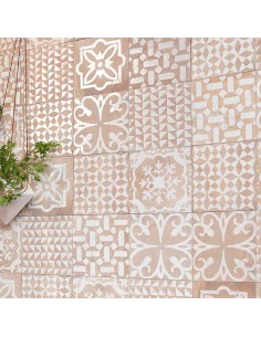 Porcelánico FONDANT Kasma Blanc de Mainzu 20x20cm | Porcelánico efecto hidráulico para exterior | Azulisimo 2