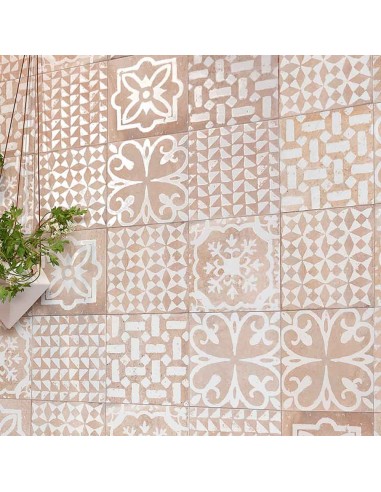Porcelánico FONDANT Kasma Blanc de Mainzu 20x20cm | Porcelánico efecto hidráulico para exterior | Azulisimo